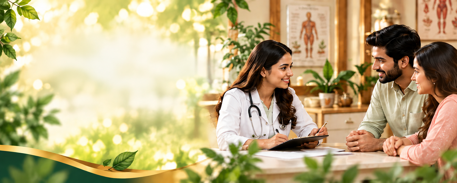 Doctor consulting a couple
